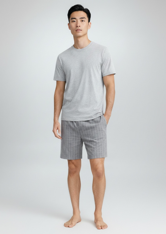 Set Lounge Corto Gris Rayas